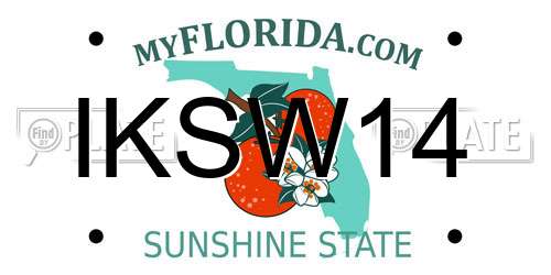 IKSW14 Florida License Plate