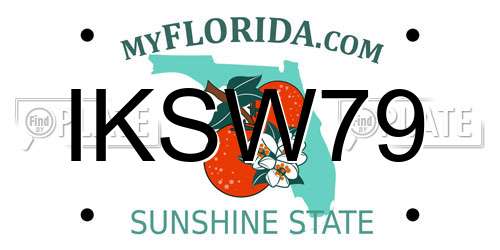 IKSW79 Florida License Plate