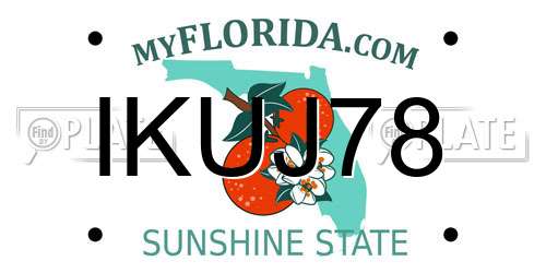 IKUJ78 Florida License Plate