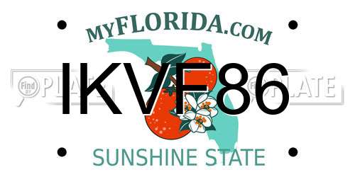 IKVF86 Florida License Plate