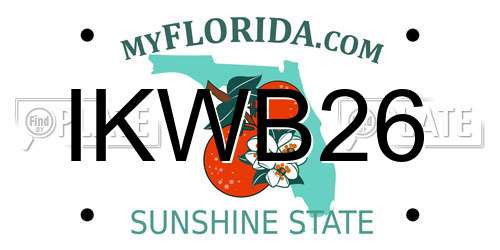 IKWB26 Florida License Plate
