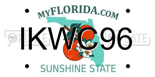 IKWC96 Florida License Plate
