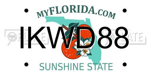 IKWD88 Florida License Plate