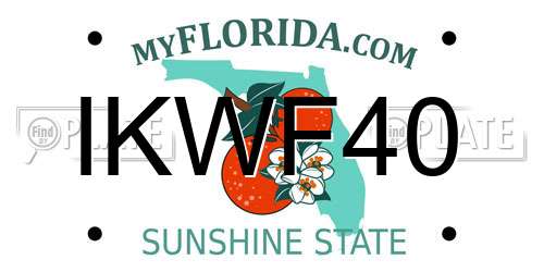 IKWF40 Florida License Plate