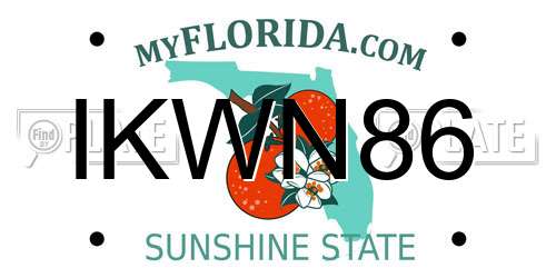 IKWN86 Florida License Plate