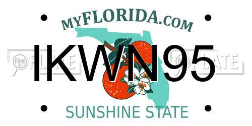 IKWN95 Florida License Plate