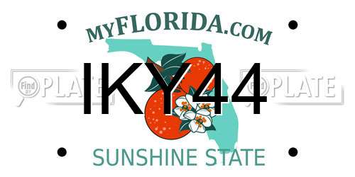 IKY44 Florida License Plate