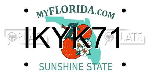 IKYK71 Florida License Plate
