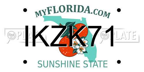 IKZK71 Florida License Plate