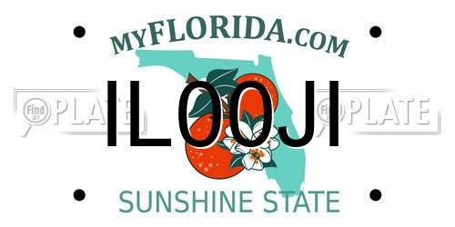 IL00JI Florida License Plate