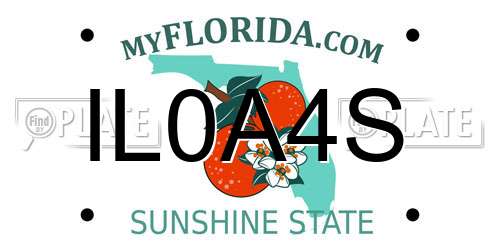 IL0A4S Florida License Plate