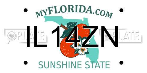 IL14ZN Florida License Plate