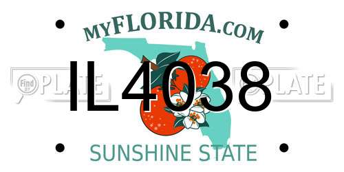 IL4038 Florida License Plate