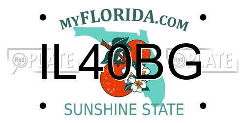 IL40BG Florida License Plate
