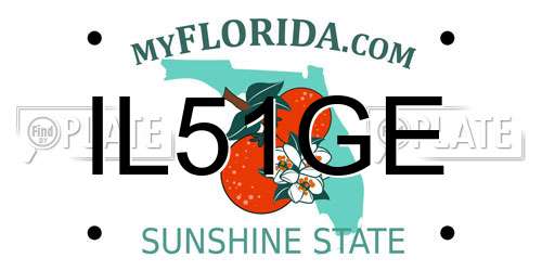IL51GE Florida License Plate