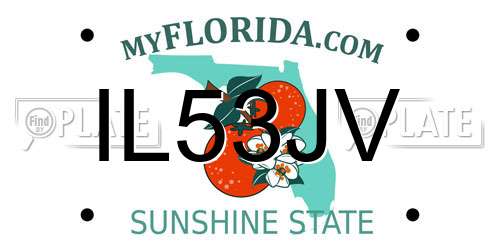 IL53JV Florida License Plate