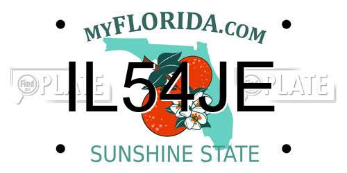 IL54JE Florida License Plate