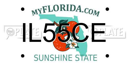 IL55CE Florida License Plate