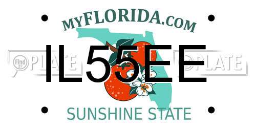 IL55EE Florida License Plate