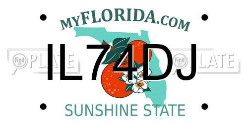 IL74DJ Florida License Plate