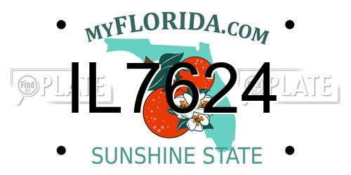 IL7624 Florida License Plate