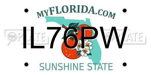 IL76PW Florida License Plate