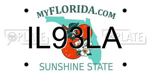 IL93LA Florida License Plate