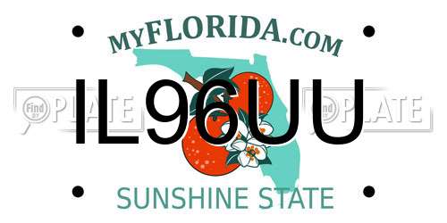 IL96UU Florida License Plate