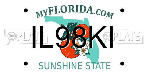 IL98KI Florida License Plate