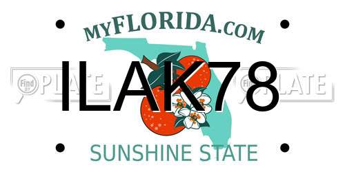 ILAK78 Florida License Plate
