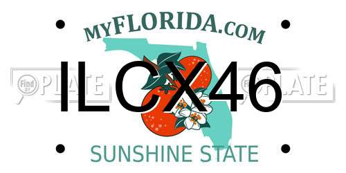 ILCX46 Florida License Plate