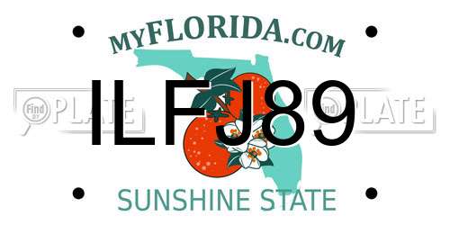 ILFJ89 Florida License Plate