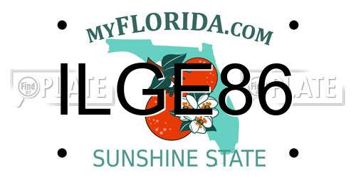 ILGE86 Florida License Plate