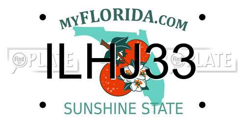 ILHJ33 Florida License Plate