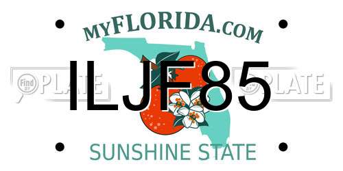 ILJF85 Florida License Plate