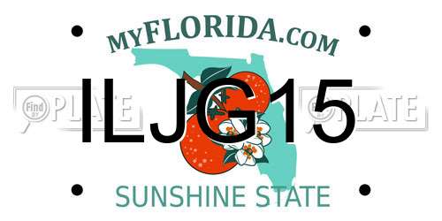 ILJG15 Florida License Plate
