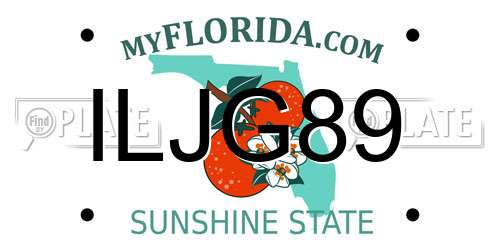 ILJG89 Florida License Plate
