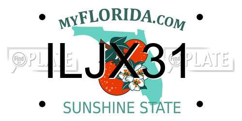 ILJX31 Florida License Plate