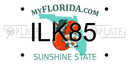 ILK85 Florida License Plate