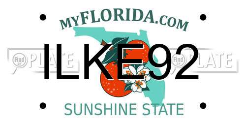 ILKE92 Florida License Plate