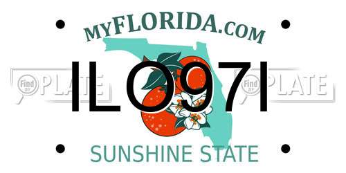 ILO97I Florida License Plate