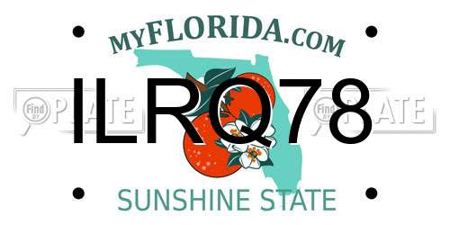 ILRQ78 Florida License Plate