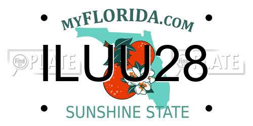 ILUU28 Florida License Plate