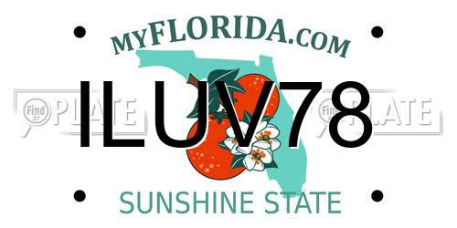 ILUV78 Florida License Plate