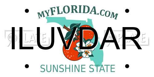 ILUVDAR Florida License Plate
