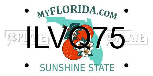 ILVQ75 Florida License Plate