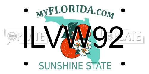ILVW92 Florida License Plate