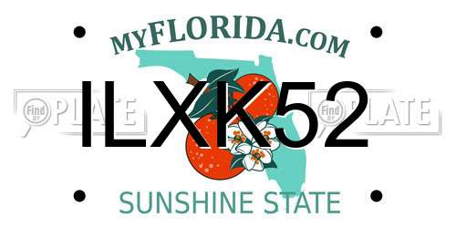 ILXK52 Florida License Plate