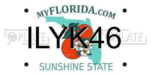 ILYK46 Florida License Plate