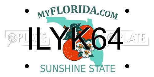 ILYK64 Florida License Plate